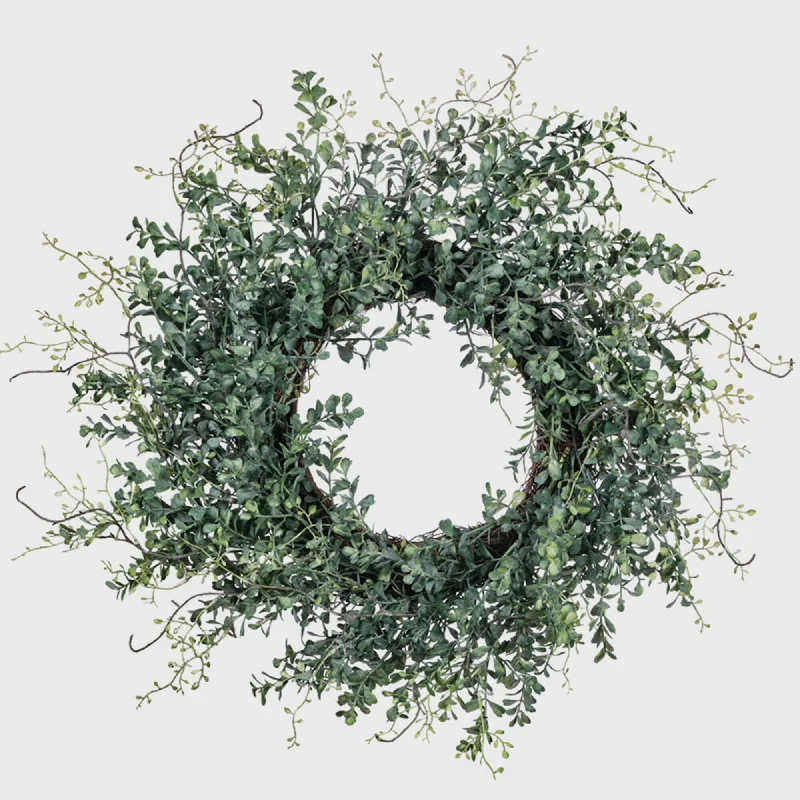 Blue Boxwood Wreath