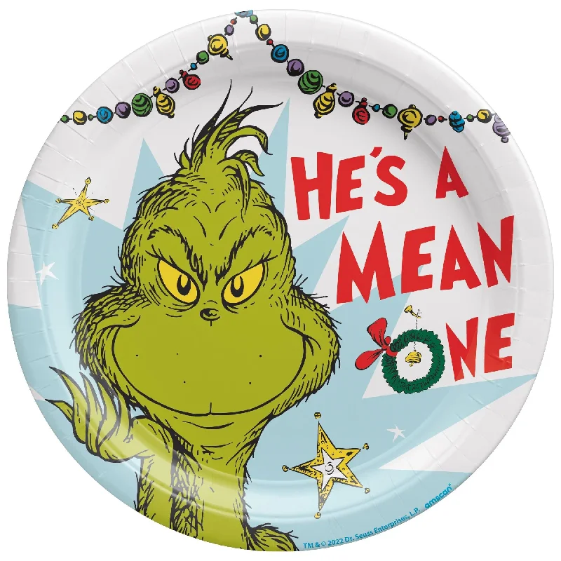 Christmas Grinch Round Plates 10.5" | 8 ct.