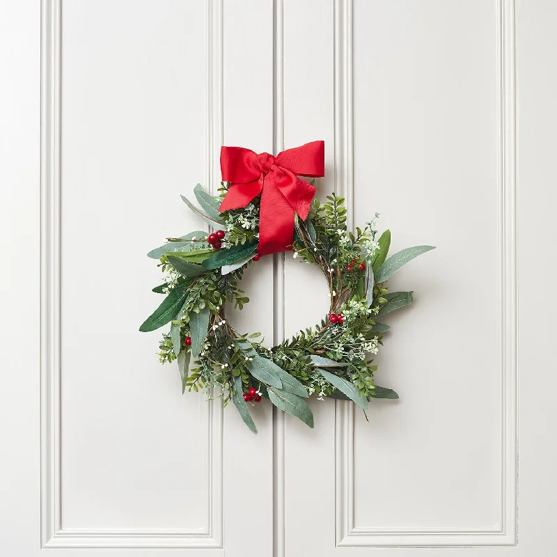 45cm Red Berry Christmas Wreath With Bow