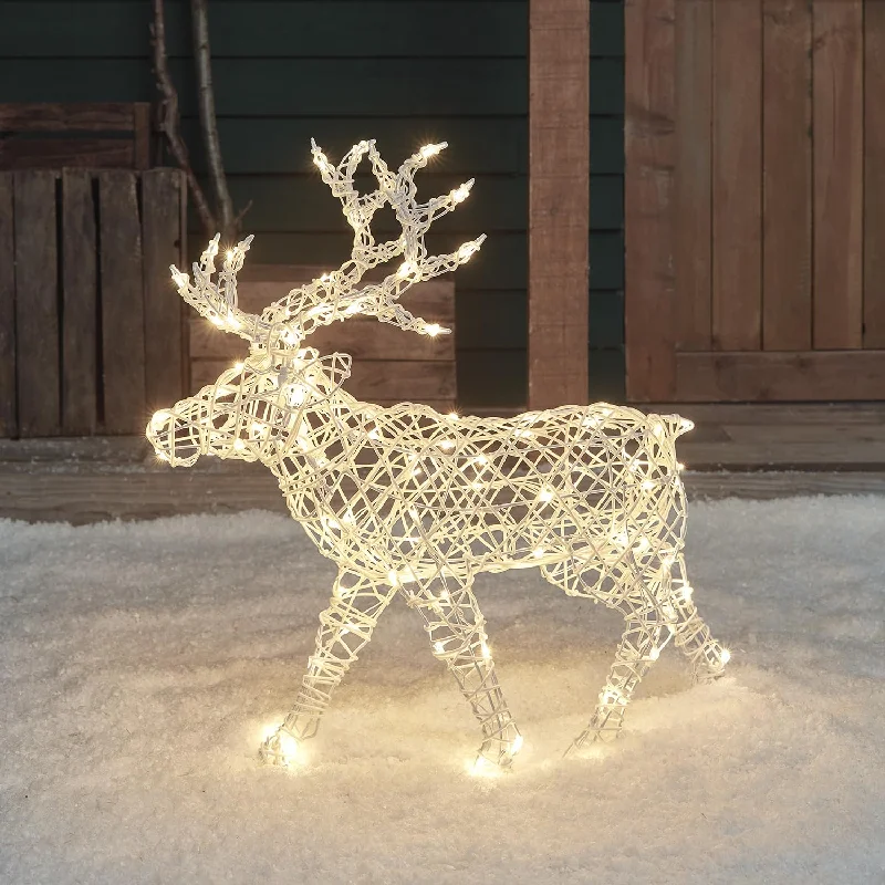 70cm Arkendale Dual Colour LED Rattan Light Up Reindeer