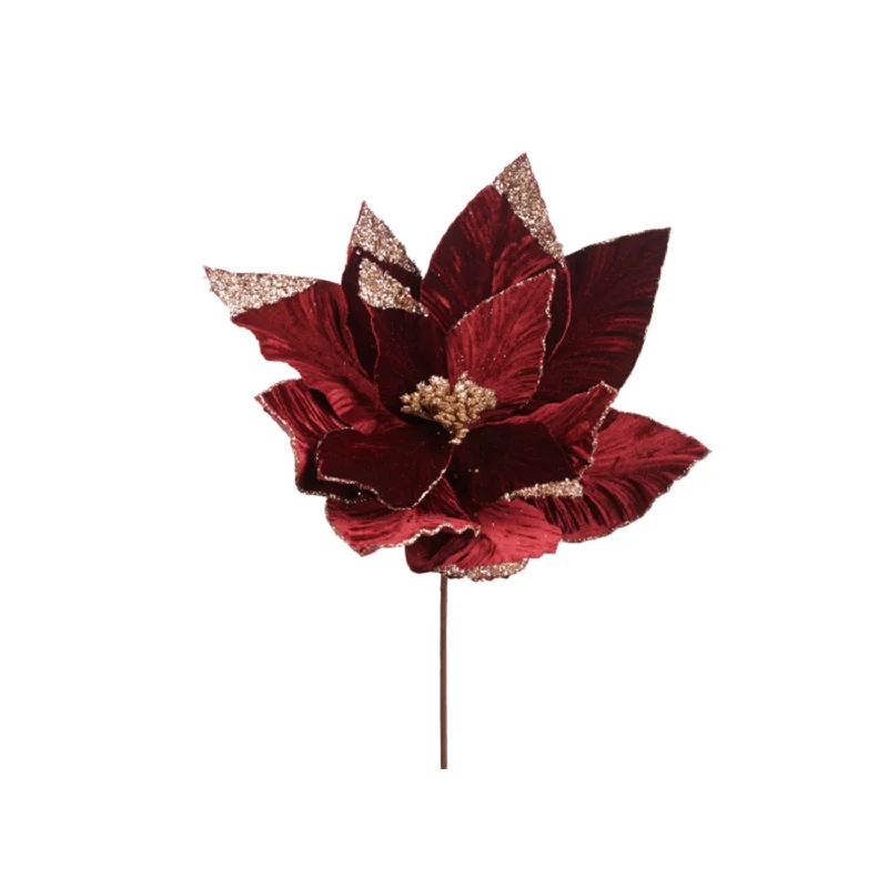 Burgundy Glitter Poinsettia