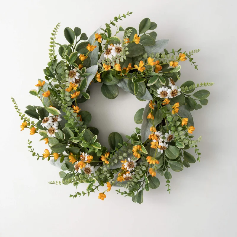 Daisy Marigold Blooms Wreath