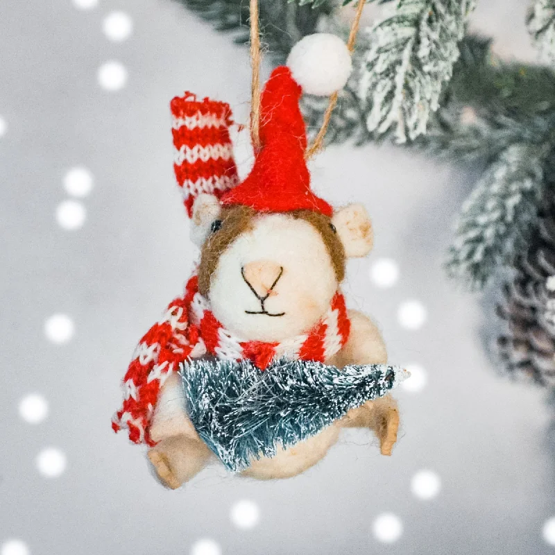 Guinea Pig with Tree Felt Decoration