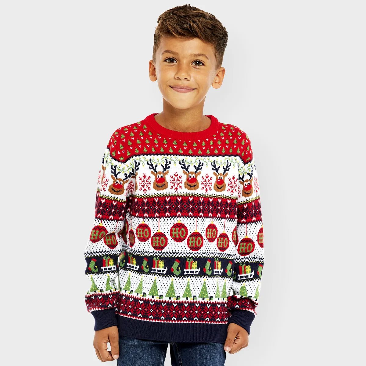 Threadbare Kids Reindeer Christmas Jumper