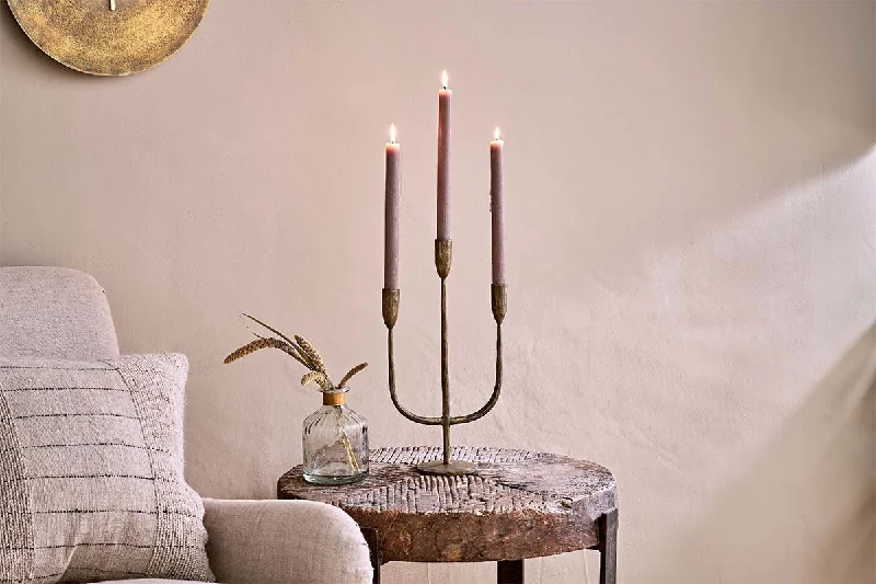 Mbata Brass Candelabra - Antique Brass