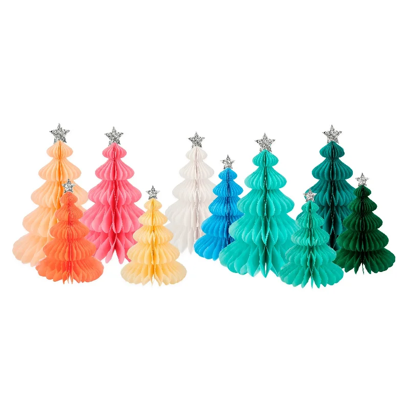 Rainbow Forest Honeycomb Decorations (x 10)