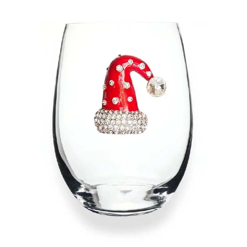 The Queens' Jewels : Christmas Hat Jeweled Stemless Wineglass