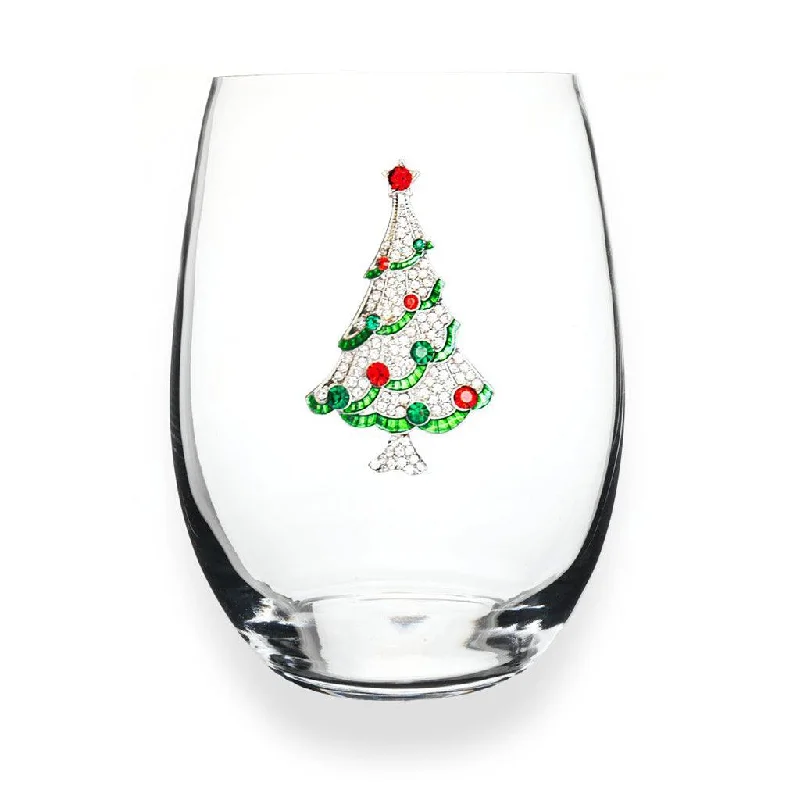 The Queens' Jewels : Christmas Tree Jeweled Stemless Wineglass